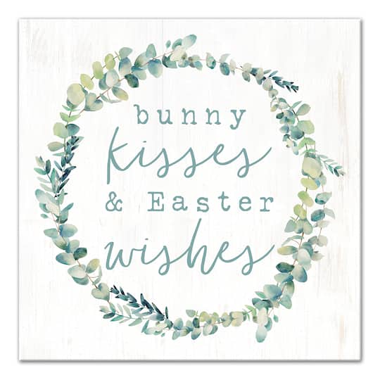 Bunny Kisses and Easter Wishes Canvas Art